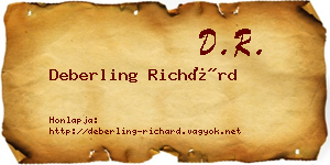 Deberling Richárd névjegykártya